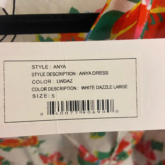 Rhode Anya Smocked Floral Dress White & Red Size Small - Picture 9 of 10